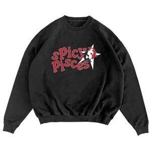 Olivia Rodrigo Black Spicy Pisces Crewneck Sweatshirt XL